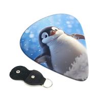 Happy Penguin - 6 plettri per chitarra, stampa su entrambi i lati, per chitarra acustica, basso, ukulele, chitarra elettrica (0,46 mm, 0,71 mm, 0,96 mm)