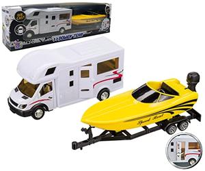 Happy People 30 007 Motorhome camper con rimorchio, 36 cm