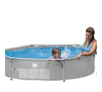 Happy People Pool 240x51 Steel Frame-Piscina rotonda, 240 x 51 cm, Colore grigio, 77518