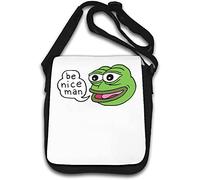 Happy Pepe The Frog Be Nice Man Borsa a tracolla bianca