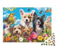 Happy Pets Garden Puzzle 1000 Pezzi Cartone Spesso Per Adolescenti 12-18, Puzzle Allenamento Mentale, Divertimento Vacanza, Regalo Anniversario Per Adolescenti 38x26cm/1000pcs