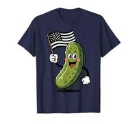 Happy Pickle USA Flag Patriotic Food Lover Apparel Maglietta
