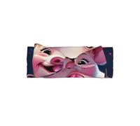 Happy Piggy Fireworks - Fascia per capelli da bambina, morbida, elastica, con grazioso fiocco per capelli, per bambini da 0 a 6 mesi