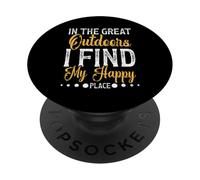 Happy Place All'aperto Campeggio Escursioni Sentieri Camper Uomo Donna PopSockets PopGrip Adesivo