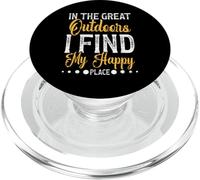 Happy Place All'aperto Campeggio Escursioni Sentieri Camper Uomo Donna PopSockets PopGrip per MagSafe