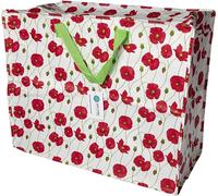 Happy Planet Giftshop Borsa Grande Jumbo con Cerniera 58 x 47 x 30 cm 80 l (Disegno dei Papaveri) (Singolo - Multipack Disponibili)