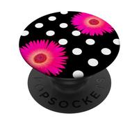 Happy Playful, ciondolo retrò a pois rosa a forma di margherita Shapes Mania PopSockets PopGrip Adesivo
