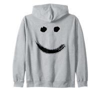 Happy Pleased Face - Minimal Black Drawing Felpa con Cappuccio