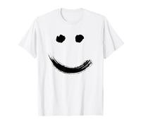 Happy Pleased Face - Minimal Black Drawing Maglietta