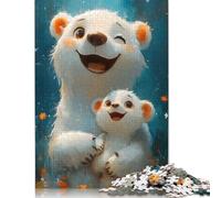 Happy Polar Bear Family Puzzle Impossibili 1000Pcs Decorazione Per La Casa. Rilassamento E Intelligence Per Adulti E Ragazzi Da 14 Anni 1000pcs (75x50cm)
