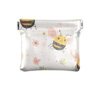 Happy Pollen Bee - Portamonete da donna in pelle, con chiusura a scatto, per ragazze, donne, signore, api felice, taglia unica, moderno, Ape Polline Felice, Taglia unica, moderno