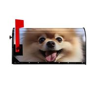 Happy Pomeranian - Copertura magnetica per cassetta postale, dimensioni standard, 64,8 x 53,3 cm, copertura magnetica per cassetta postale, decorazione per la casa e il giardino