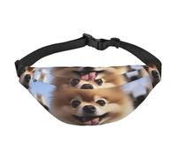 Happy Pomeranian Marsupio da uomo e da donna, alla moda, borsa a tracolla con tracolla regolabile, impermeabile, per viaggi, escursionismo, sport, nero, taglia unica, Nero , Taglia unica
