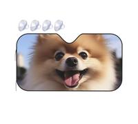 Happy Pomeranian - Parasole per parabrezza auto pieghevole 2025 divertente parasole per auto parasole anteriore per interni automobilistici, protezione solare piccola