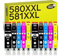 Happy Printer 10 cartucce XL compatibili con Canon PGI-580 CLI-581 per Pixma TR7500 TR7550 TR8550 TS6100 TS6150 TS6151 TS6250 TS6251 TS6350 TS6351 TS705 TS9550 TS9551c