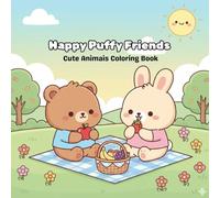 Happy Puffy Friends: Cute Animais Coloring Book