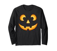 Happy Pumpkin Smile Halloween Uomini Donne Jack O Lanterna Face Maglia a Manica
