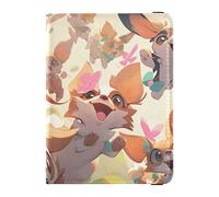 Happy Puppies - Porta passaporto in pelle con immagine di cuccioli che giocano sotto il cielo blu, porta passaporto e carte di vaccino, per documenti di viaggio, per donne e uomini, Cuccioli felici