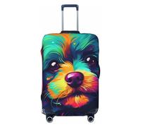 Happy Puppy in The Style Copertura elastica per bagagli da viaggio, con stampa, antigraffio, Nero , L