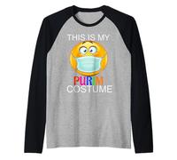 Happy Purim Costume Funny Jewish Face Mask Maglia con Maniche Raglan
