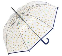 happy rain Long AC Clear, Parapluie cannes transparent bleu 99 cm