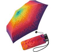 Happy Rain Ombrello tascabile Ultra Mini, Rainbow Pixel, 90 cm, Ombrello tascabile Super Mini