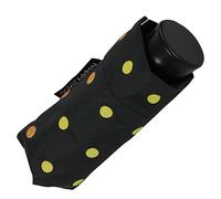 happy rain Ultra mini, Parapluie pliants noir schwarz-gepunktet 90 cm