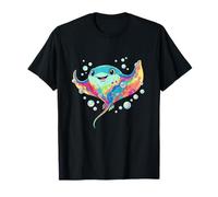 Happy Rainbow Manta Ray Cute Ocean Animal Maglietta