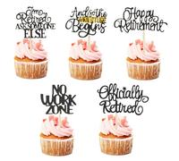 Happy Retirement Cupcake Toppers Official Retired Cupcake Picks No Work Zone Adventure Begins Decorazioni per torte per la pensione Tema Addio Compleanno Forniture per feste di compleanno Y4HJTXCP