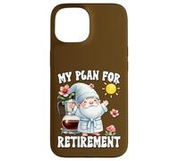 Happy Retirement Gnome Dad For Coffee Lover Finally Retired Custodia per iPhone 15