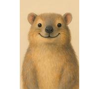 Happy Rock Hyrax Notebook - Cute 6x9 Inch Lined Journal with Smiling Animal Cover, 120 Pages, Glossy Finish, Perfect for School Notes, Work, Daily Writing, Planning and Creative Ideas