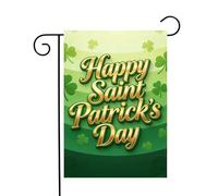 Happy Saint Patrick'S Day Shamrock Clover Spring Bandiera Resistente Alle Intemperie Flag Durevole Bandiere Verticale Per Esterno Feste Balcone 30X45Cm