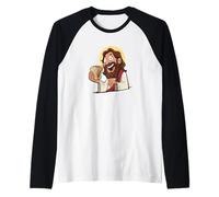 Happy Sandwich Guarda in Signore Gesù Cristo Mani Maglia con Maniche Raglan