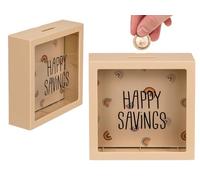 Happy Savings - Salvadanaio a forma di arcobaleno, circa 15 cm, in plastica, color crema