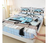 Happy - Set di biancheria da letto per ragazze e ragazzi, con lenzuolo con angoli, motivo rustico rustico, decorazione per la camera, con 1 federa, senza parte superiore, singolo