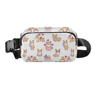 Happy Shiba Inu - Marsupio da donna, impermeabile, con grazioso marsupio da uomo, Happy Shiba Inu, 20,3 x 13,5 x 5,8 cm, divertente e carino, Happy Shiba Inu, 20,3 x 13,5 x 5,8 cm, divertente e carino