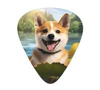 Happy Shiba Inu Plettri per chitarra eleganti e resistenti, tre tipi di plettri sottili, medi e pesanti (12 pezzi), adatti per chitarra, basso, chitarra elettrica, ukulele,