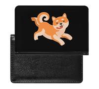 Happy Shiba Inu - Porta passaporto con cane divertente, sottile, organizer per documenti da viaggio, con slot per carte di credito, per donne e uomini, Stile:, Taglia unica, MHXYZHW