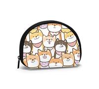 Happy Shiba Inu Simpatico orso bruno Portamonete Portafogli Portamonete Portachiavi colorato Cerniera Piccole borse per trucco cosmetico