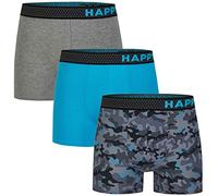 Happy Shorts 3 pezzi Jersey Trunk Boxer Uomo Boxer Boxer Boxer Disegno Camouflage Aqua Camouflage Aqua L