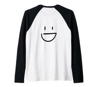 Happy Smile Auguri positivi Minimal Art sul Retro Maglia con Maniche Raglan