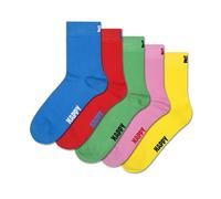 Happy Socks 1/2 Crew Socks Multi Packs- For Men and Women, Confezione da 5 Solid 1/2 Crew -A, 41-46