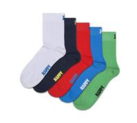 Happy Socks 1/2 Crew Socks Multi Packs - For Men and Women, Confezione da 5 Solid 1/2 Crew B, 36-40