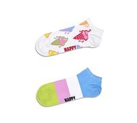 Happy Socks 2-Pack calzini con gelato e righe, colorati e divertenti, calzini perfetti per l'estate