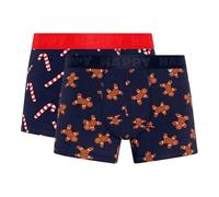 Happy Socks 2-Pack Gingerbread Short Boxers Gift Set Boxer Shorts, Blue, Multicolor, Small Men's