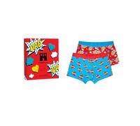 Happy Socks 2-Pack Super Dad Short Boxers Gift Set Boxer Shorts, Blue, Red, Large Men's