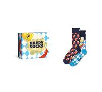 Happy Socks 2-Pack Wurst And Beer Socks Gift Set Calze, Azzurro, 41-46 Unisex-Adulto