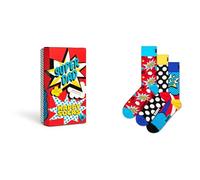 HAPPY SOCKS 3-Pack Super Dad Socks Gift Set 3 paia di calze x regalo Papà 41-46
