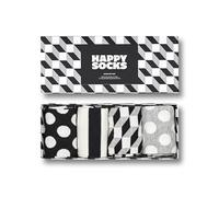 Happy Socks 4-Pack Amazon Filled Optic Gift Box, calzini colorate e divertenti per uomo e donna, calzini classici a pois Nero-Bianco (36-40)