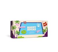 Happy Socks 4-Pack calzini estivi, colorati e divertenti, calzini con coccodrilli, gelati e pois